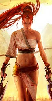 Рыжеволосая девушка из МОБА игры.